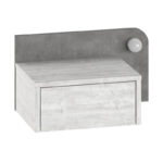 Κομοδίνο επιτοίχιο Dotta Megapap με LED χρώμα λευκό αντικέ - γκρι ρετρό 52x33,6x28εκ. - Image 8