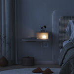 Κομοδίνο επιτοίχιο Luno Megapap με LED χρώμα sandstone 40x30x16,2εκ. - Image 2