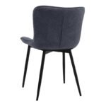 Καρέκλα τραπεζαρίας Chiara Megapap ανθρακί ύφασμα - μεταλλικό μαύρο πόδι 48x58x81εκ. - Image 4