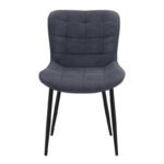 Καρέκλα τραπεζαρίας Chiara Megapap ανθρακί ύφασμα - μεταλλικό μαύρο πόδι 48x58x81εκ. - Image 5