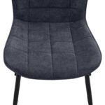 Καρέκλα τραπεζαρίας Chiara Megapap ανθρακί ύφασμα - μεταλλικό μαύρο πόδι 48x58x81εκ. - Image 8