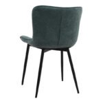 Καρέκλα τραπεζαρίας Chiara Megapap πράσινο ύφασμα - μεταλλικό μαύρο πόδι 48x58x81εκ. - Image 4