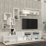 Σύνθεση τηλεόρασης Stamatia Megapap χρώμα λευκό 210x36,8x46,8εκ. - Image 2