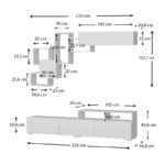 Σύνθεση τηλεόρασης Stamatia Megapap χρώμα λευκό 210x36,8x46,8εκ. - Image 6