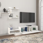 Σύνθεση τηλεόρασης Egemen Megapap χρώμα λευκό 180x32x40εκ. - Image 2