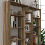 Βιβλιοθήκη Ample Megapap χρώμα καρυδί 125x22x135,7εκ. - Image 4