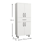 Ντουλάπι κουζίνας - μπάνιου Montana Megapap χρώμα λευκό 59,4x31,5x140εκ. - Image 4