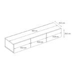 Έπιπλο τηλεόρασης επιτοίχιο Damla Megapap με LED χρώμα καρυδί 180x29,5x29,5εκ. - Image 7