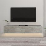 Έπιπλο τηλεόρασης επιτοίχιο Aristo Megapap με LED χρώμα λευκό εφέ μαρμάρου 135x31,6x25εκ. - Image 3