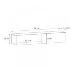 Έπιπλο τηλεόρασης επιτοίχιο Aristo Megapap με LED χρώμα λευκό εφέ μαρμάρου 135x31,6x25εκ. - Image 7