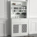 Έπιπλο κουζίνας Axel Megapap χρώμα λευκό 90x37x183,6εκ.