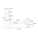 Σύνθεση τηλεόρασης Simal Megapap με LED χρώμα ανθρακί - sepet oak 168,2x31,3x120εκ. - Image 7