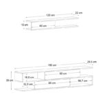 Σύνθεση τηλεόρασης Manet Megapap με LED χρώμα sepet oak - ανθρακί 180x29,5x39εκ. - Image 6