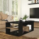 Τραπεζάκι σαλονιού Abdera Megapap χρώμα μαύρο - καρυδί 110x60x42εκ. - Image 3