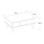 Τραπεζάκι σαλονιού Andros Megapap χρώμα μαύρο - μαύρο εφέ μαρμάρου 90x54x39,6εκ. - Image 5