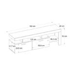 Έπιπλο τηλεόρασης Acnes Megapap χρώμα λευκό εφέ μαρμάρου - sapphire oak 160x40x53εκ. - Image 6