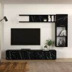 Σύνθεση τηλεόρασης Darcy Megapap χρώμα μαύρο εφέ μαρμάρου - μαύρο 180x40x33εκ. - Image 4