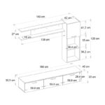 Σύνθεση τηλεόρασης Darcy Megapap χρώμα μαύρο εφέ μαρμάρου - μαύρο 180x40x33εκ. - Image 6