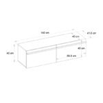 Έπιπλο τηλεόρασης επιτοίχιο Morel Megapap με LED χρώμα μαύρο 140x41,8x40εκ. - Image 5