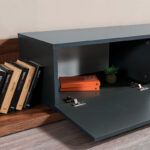 Έπιπλο τηλεόρασης Enstey Megapap επεκτεινόμενο χρώμα καρυδί - ανθρακί 260x41,8x33,5εκ. - Image 3