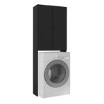 Έπιπλο πλυντηρίου Romme Megapap χρώμα μαύρο 65x27,1x180εκ.