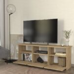 Έπιπλο τηλεόρασης Mahen Megapap χρώμα sapphire oak 140x35x49,8εκ. - Image 3