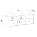 Έπιπλο τηλεόρασης Mahen Megapap χρώμα sapphire oak 140x35x49,8εκ. - Image 9