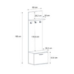 Έπιπλο εισόδου Track Megapap χρώμα καρυδί 60x38,2x190εκ. - Image 6