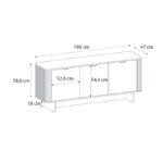 Μπουφές Bohema Megapap χρώμα μαύρο - sepet oak 180x47x76,6εκ. - Image 10