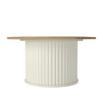 Τραπεζάκι σαλονιού Bohema Megapap χρώμα ivory - sepet oak Ø85x43,2εκ. - Image 4