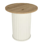 Τραπεζάκι βοηθητικό Bohema Megapap χρώμα ivory - sepet oak Ø50x53,2εκ. - Image 4