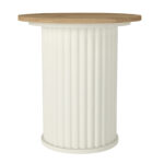 Τραπεζάκι βοηθητικό Bohema Megapap χρώμα ivory - sepet oak Ø50x53,2εκ. - Image 5