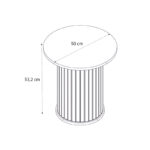 Τραπεζάκι βοηθητικό Bohema Megapap χρώμα ivory - sepet oak Ø50x53,2εκ. - Image 6