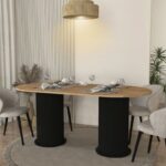 Τραπέζι Bohema Megapap χρώμα μαύρο - sepet oak 180x90x77,7εκ. - Image 3