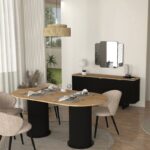 Τραπέζι Bohema Megapap χρώμα μαύρο - sepet oak 180x90x77,7εκ. - Image 4