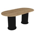 Τραπέζι Bohema Megapap χρώμα μαύρο - sepet oak 180x90x77,7εκ. - Image 8