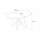 Τραπέζι Rebel Megapap χρώμα rota oak - sandstone 150x90x75εκ. - Image 8