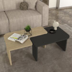 Τραπεζάκι σαλονιού σετ 2τμχ Lava Megapap χρώμα rota oak - ανθρακί 75x48,5x35,6εκ. - Image 3