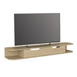 Έπιπλο τηλεόρασης επιτοίχιο Noland Megapap με LED χρώμα rota oak 150x35x19,2εκ. - Image 5