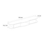 Έπιπλο τηλεόρασης επιτοίχιο Noland Megapap με LED χρώμα rota oak 150x35x19,2εκ. - Image 7