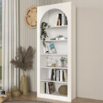 Βιβλιοθήκη Voila Megapap χρώμα λευκό 74x35x180εκ.