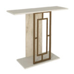 Κονσόλα Alderas Megapap χρώμα sandstone - travertine - χρυσό 90x29,6x76,8εκ. - Image 5