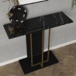 Κονσόλα Brandy Megapap χρώμα μαύρο - μαύρο εφέ μαρμάρου - χρυσό 90x29,6x76,8εκ. - Image 3