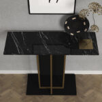 Κονσόλα Brandy Megapap χρώμα μαύρο - μαύρο εφέ μαρμάρου - χρυσό 90x29,6x76,8εκ. - Image 4