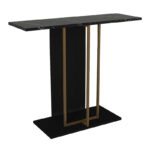 Κονσόλα Brandy Megapap χρώμα μαύρο - μαύρο εφέ μαρμάρου - χρυσό 90x29,6x76,8εκ. - Image 5