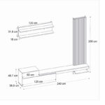 Σύνθεση τηλεόρασης Dumont Megapap χρώμα ανθρακί - sepet oak 240x36,8x200εκ. - Image 6
