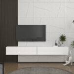 Έπιπλο τηλεόρασης επιτοίχιο Espanse Megapap χρώμα λευκό 241,8x31,7x30εκ. - Image 4