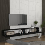 Έπιπλο τηλεόρασης επιτοίχιο Espanse Megapap χρώμα μαύρο 241,8x31,7x30εκ. - Image 2