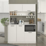 Έπιπλο κουζίνας Tuco 3 Megapap χρώμα λευκό 123,8x40x180εκ. - Image 4