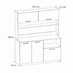 Έπιπλο κουζίνας Tuco 3 Megapap χρώμα λευκό 123,8x40x180εκ. - Image 7
